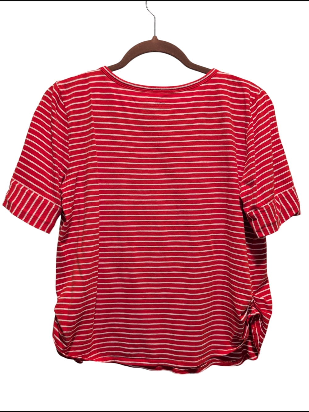 Westbound Red and White Striped Short Sleeve Top (#C1028)